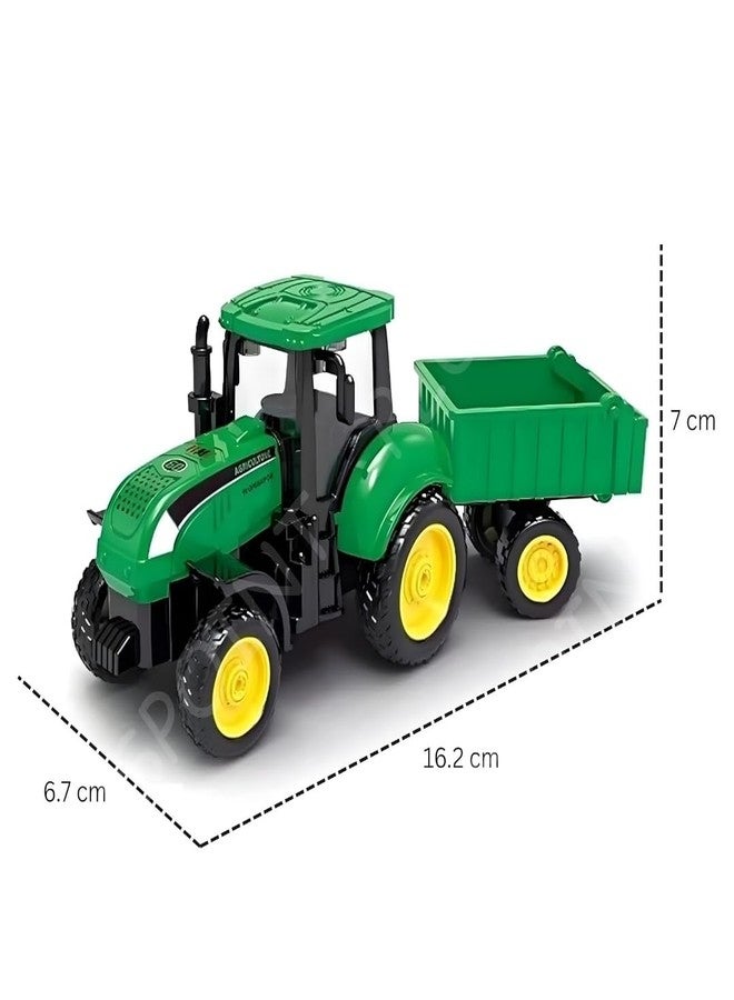 بلس بوينت ألعاب جرارات زراعية من PLUSPOINT، مركبات تعمل بالقصور الذاتي الاحتكاكي، شاحنة جرار زراعي مع عربة، ألعاب زراعية، شاحنات ألعاب احتكاكية للأولاد والبنات من عمر 3 سنوات فما فوق، لعبة أطفال (جرار) - Image 4